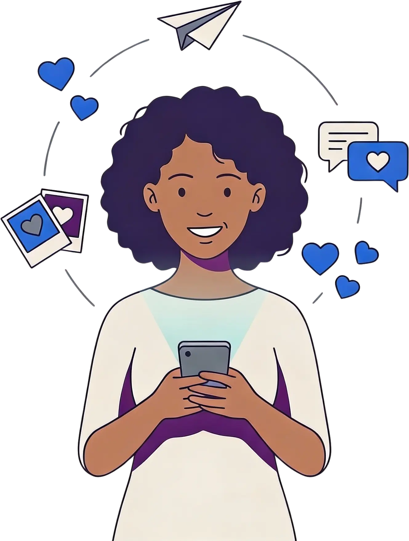 Woman using phone to connect with loved one